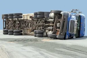 Semi truck rollover